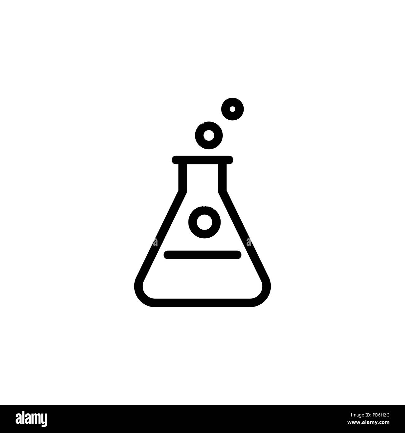 Icona di chimica semplice piatto contorno stile illustrazione. Illustrazione Vettoriale
