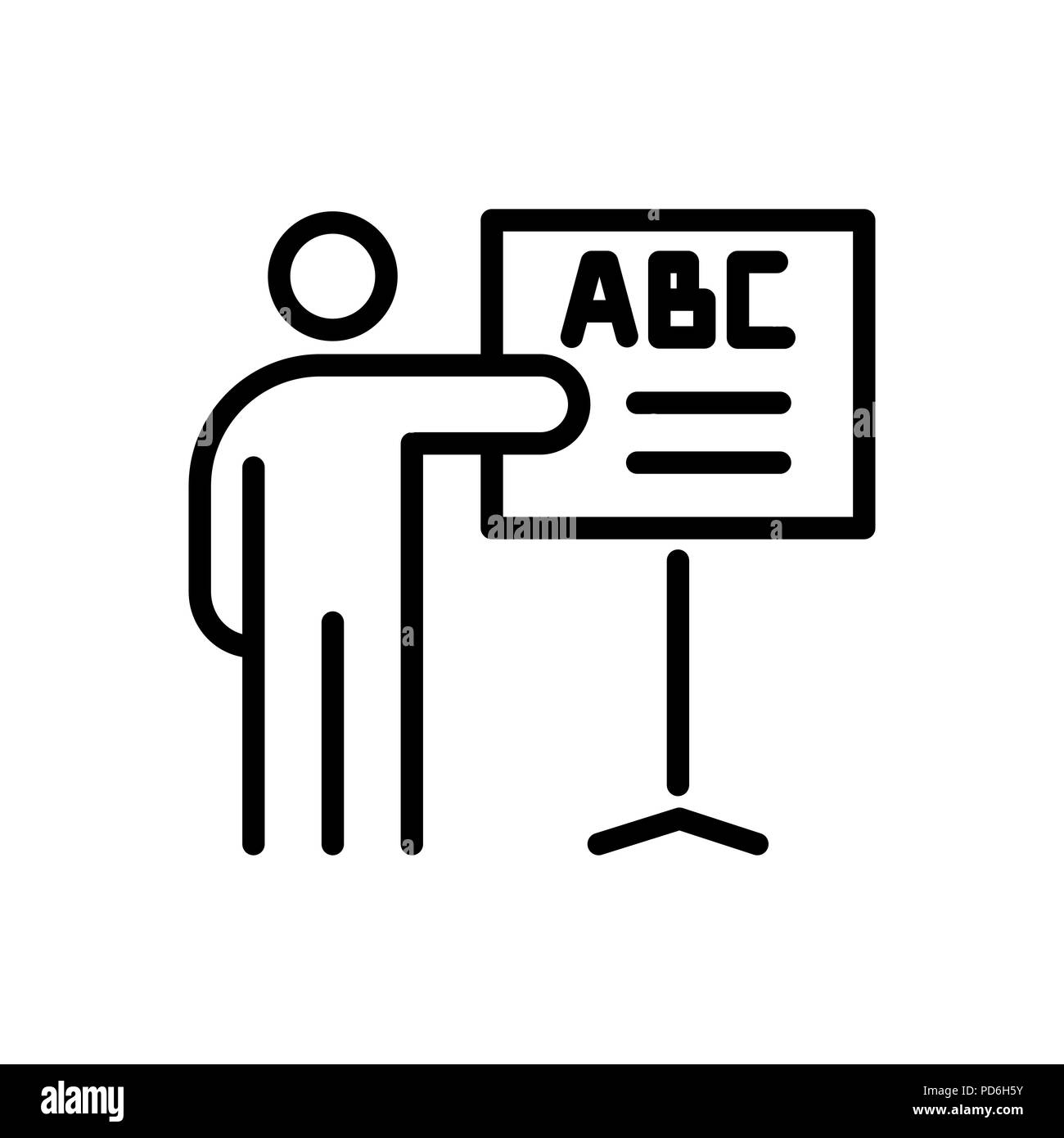 Icona ABC alfabeto semplice piatto contorno stile illustrazione. Illustrazione Vettoriale