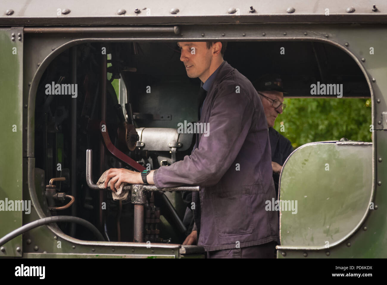 Locomotiva a vapore sul volontario Bodmin e Wenford Railway Foto Stock