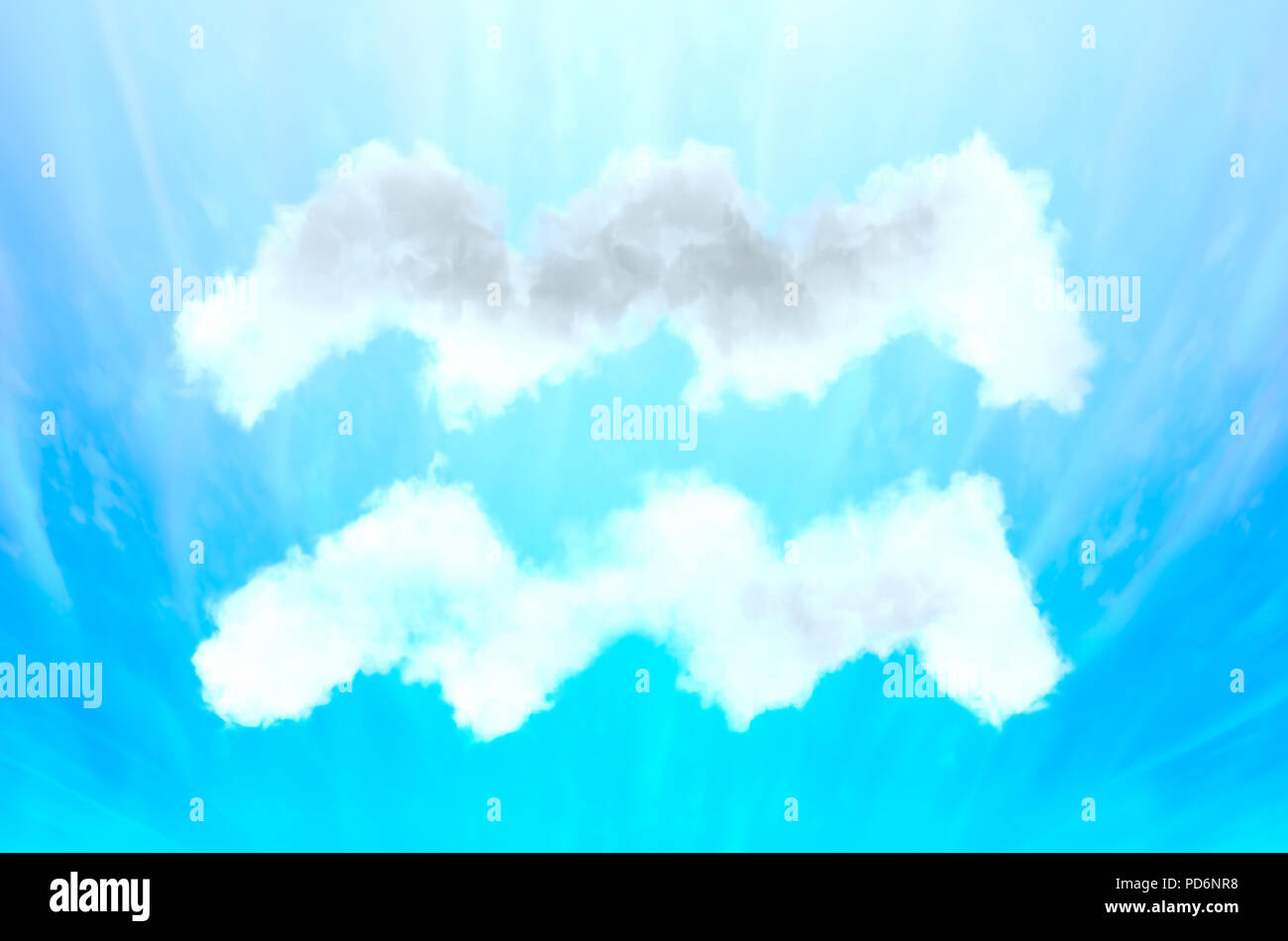Simbolo di astrologia nel cloud materiale - Aquarius Foto Stock