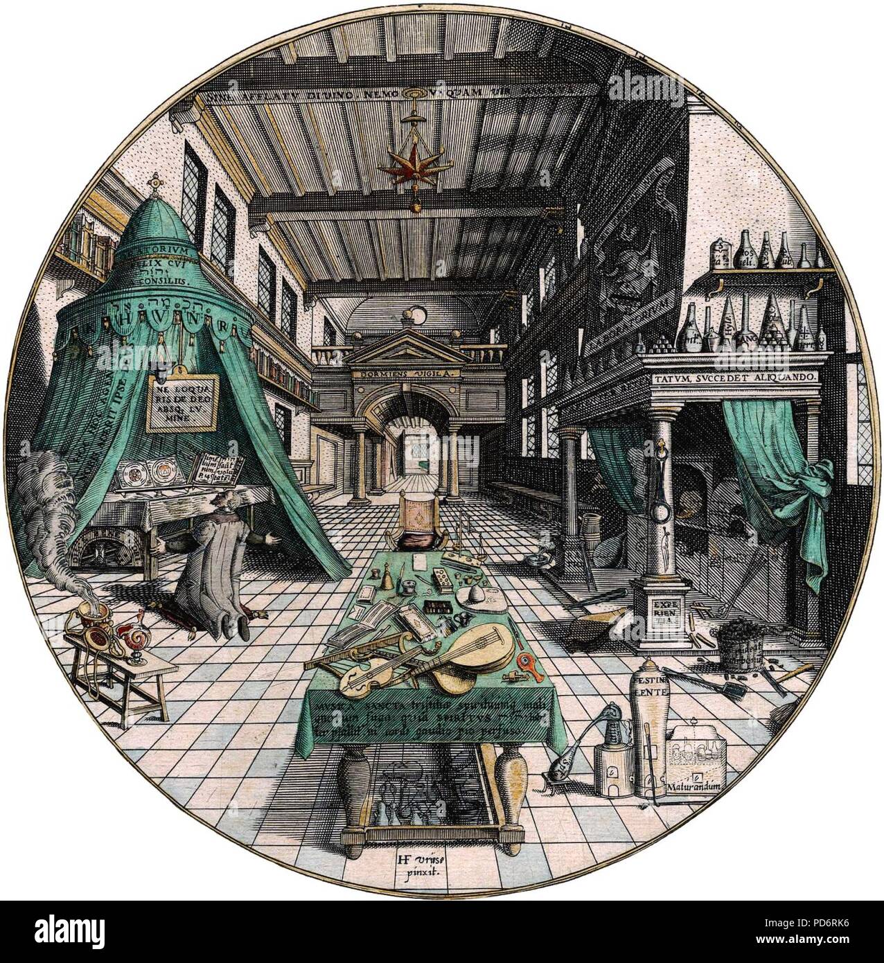 Amphitheatrum sapientiae aeternae - Alchimista laboratorio. Foto Stock