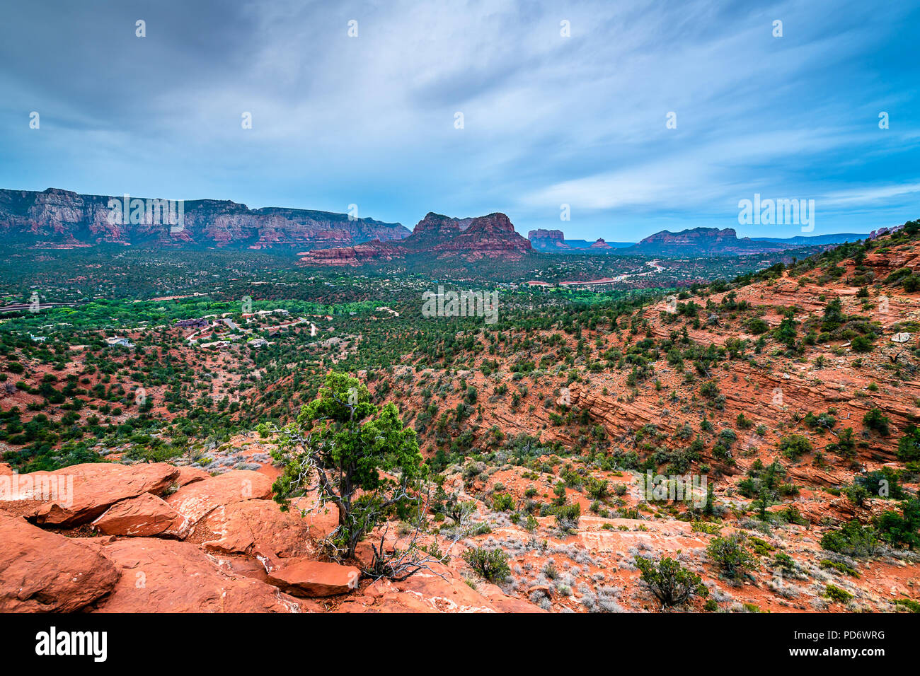 Aeroporto di Sedona Mesa si affacciano Foto Stock