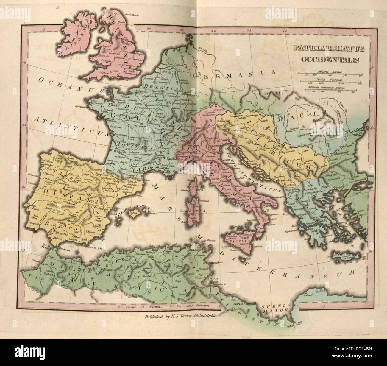 Un atlante degli antichi geografia - compreso in sedici mappe, scelto dalla maggior parte approvato opere - per chiarire gli scritti di autori antichi, sia sacro e profano. Foto Stock
