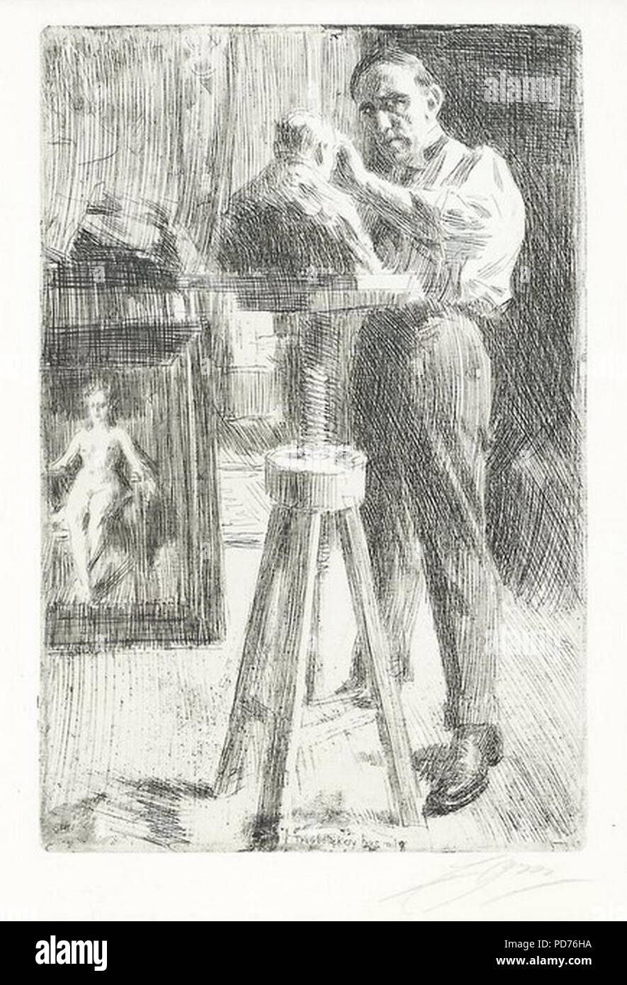 Anders Zorn (Svedese, 1860-1920), Prins Paolo Troubetzkoy I, 1908. Attacco chimico. Foto Stock