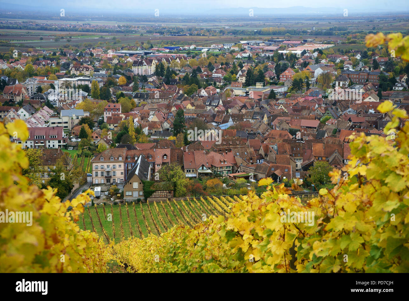 Città Barr sull'Alsazia strada del vino, ASlsace, Francia Foto Stock