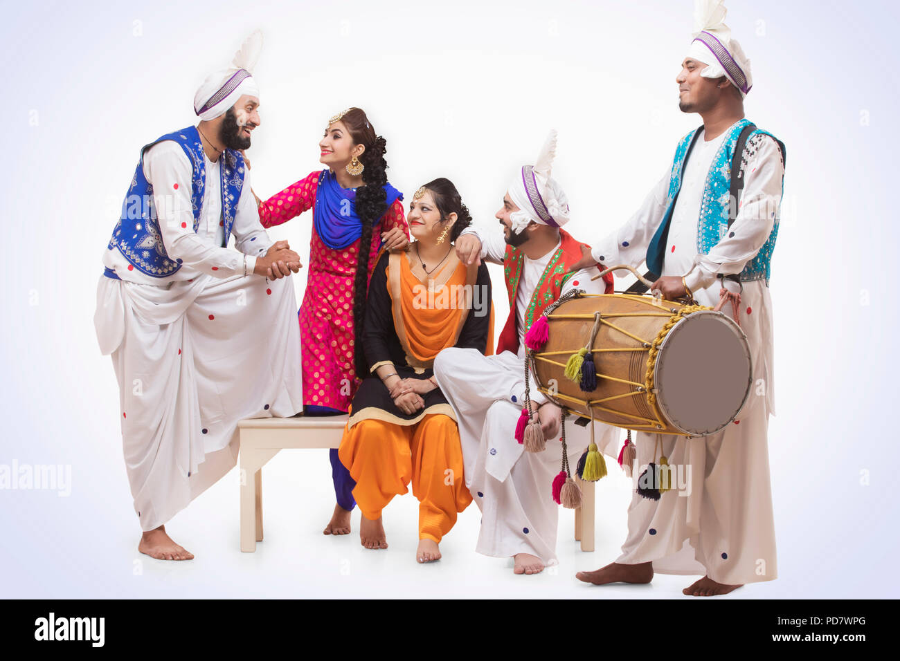 La religione sikh persone in posa Foto Stock