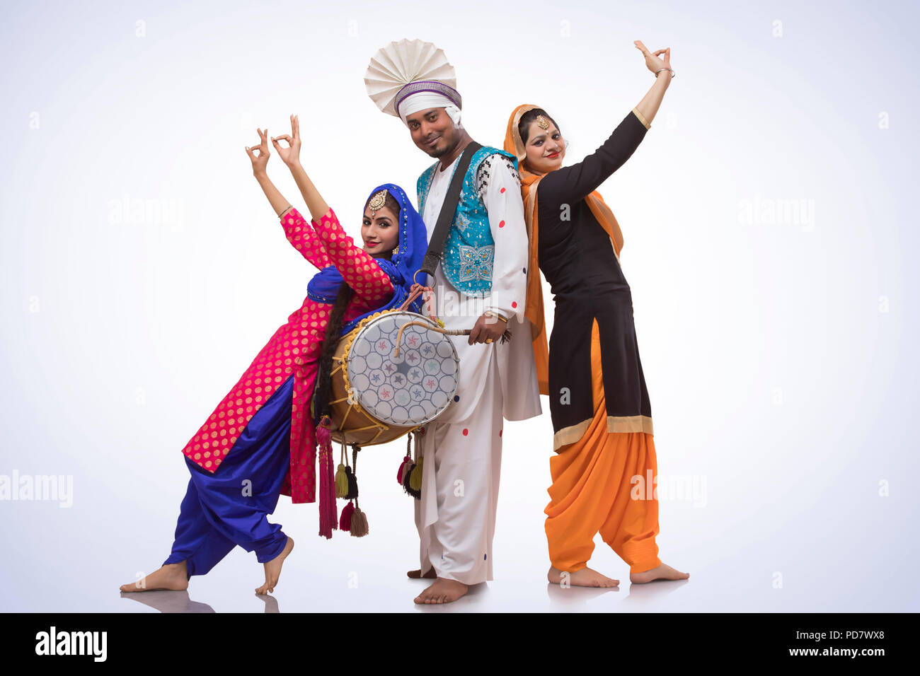 Portrait of Bhangra ballerini Foto Stock