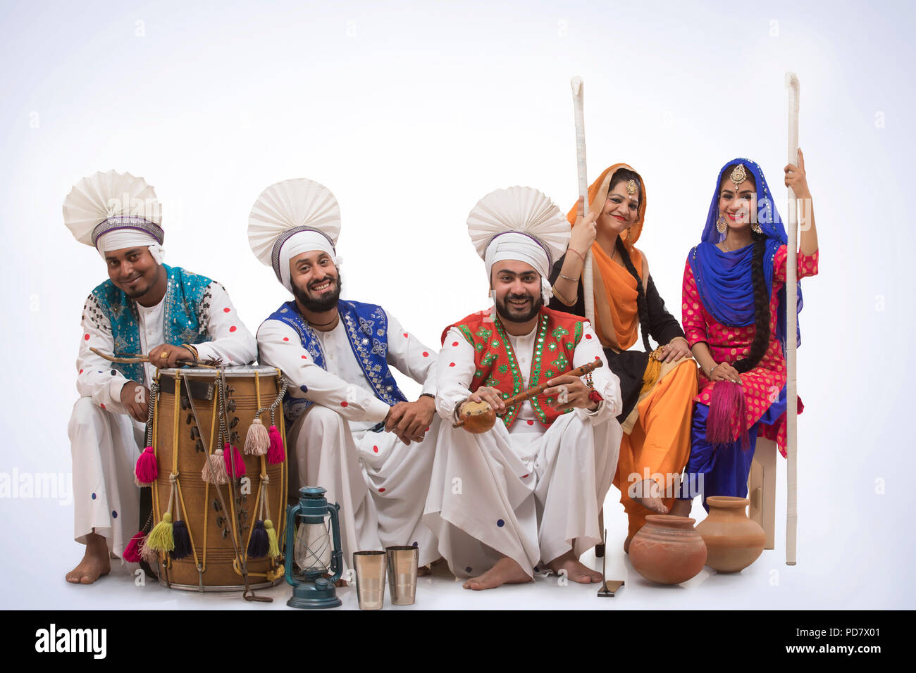 La religione sikh persone in posa Foto Stock