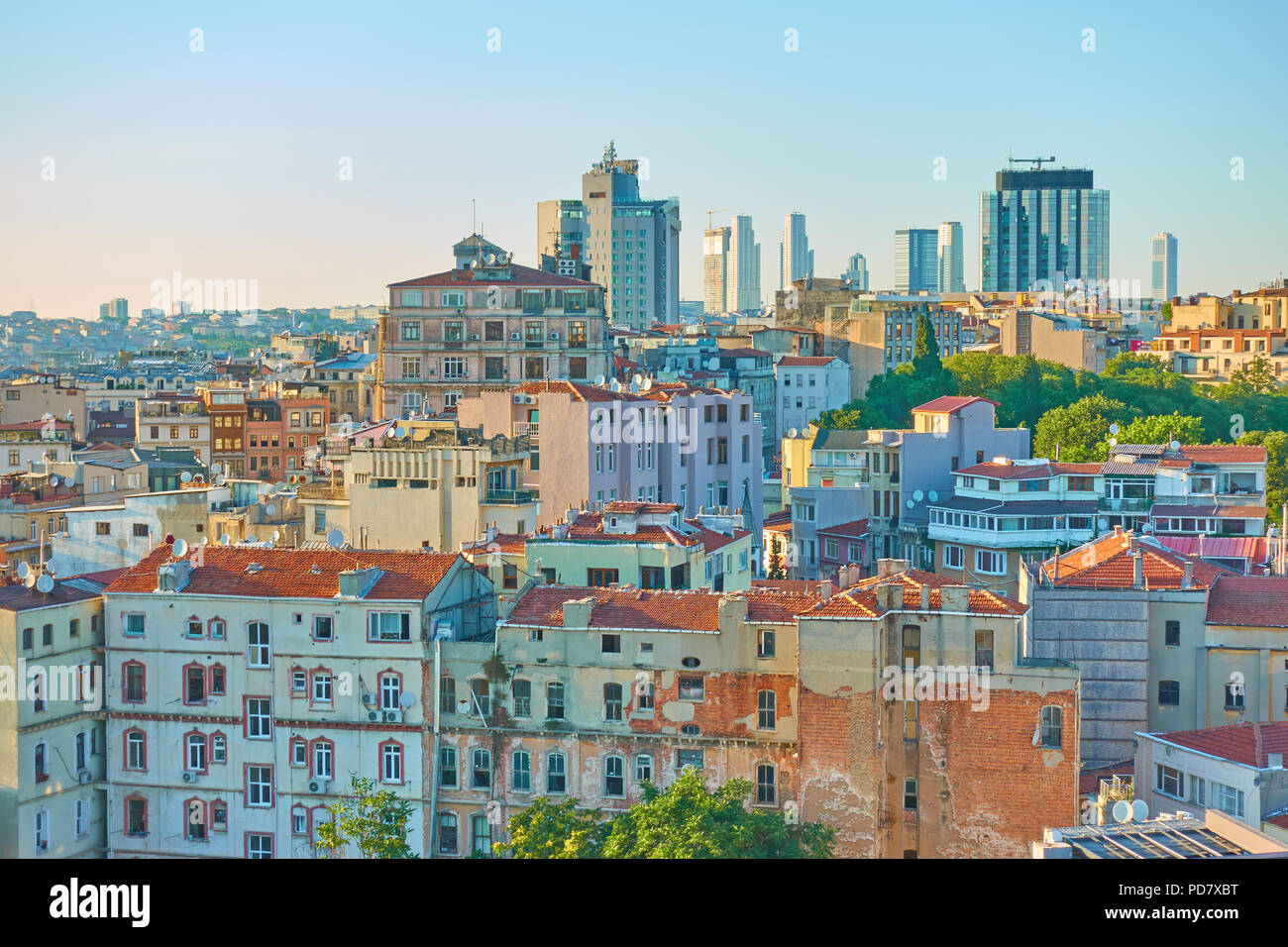 Immobili nel quartiere di Galata a Istanbul, Turchia Foto Stock