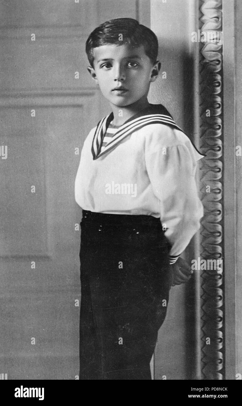 Lo Zar Nicola II di Russia. 1868-1918. L'ultimo imperatore della Russia. Nella foto qui suo figlio Tsarevich Alexei Nikolaevich, 1904-1918. circa 1913 Foto Stock