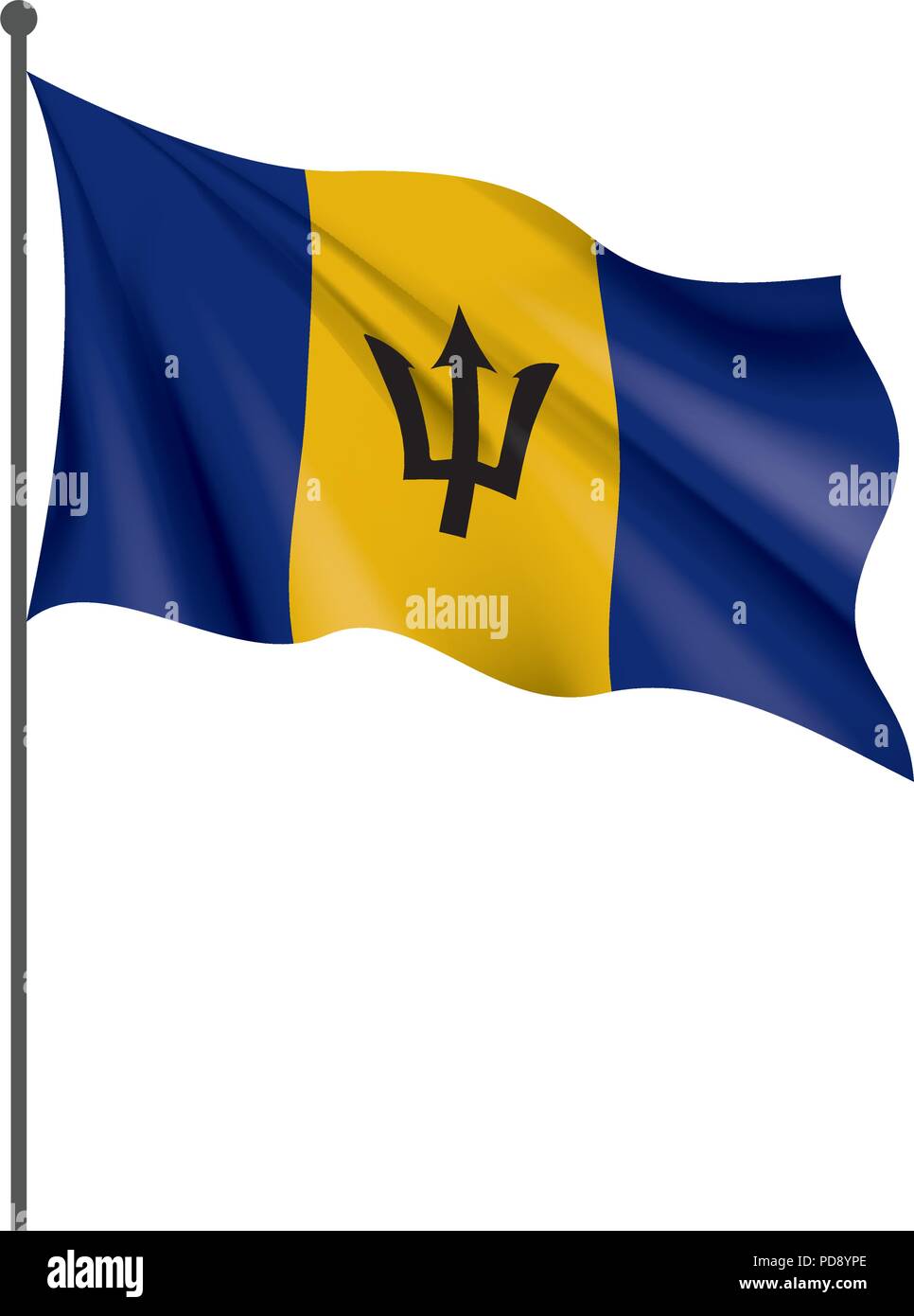 Bandiera di Barbados, illustrazione vettoriale Illustrazione Vettoriale