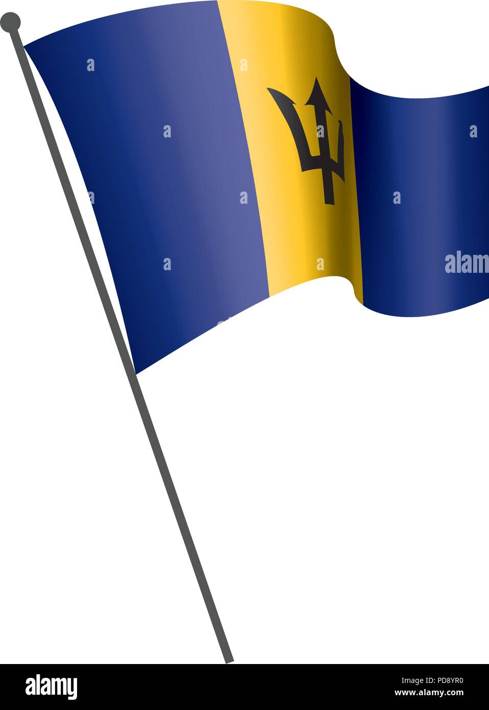 Bandiera di Barbados, illustrazione vettoriale Illustrazione Vettoriale