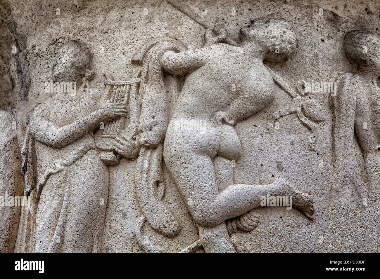 La mitologia greca, vecchio vaso greco sollievo Foto Stock
