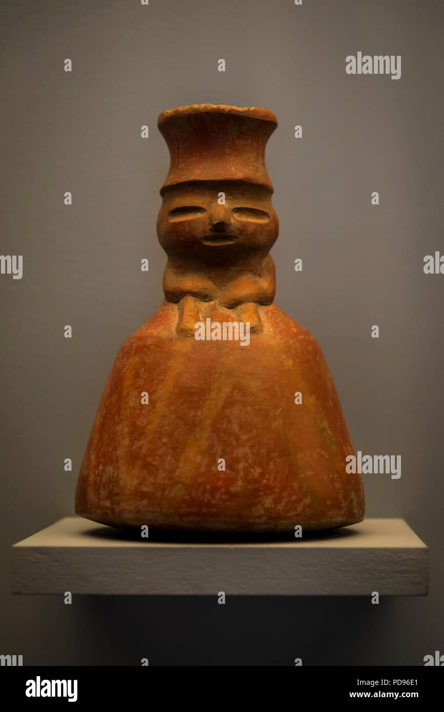 Antropomorphic vase, Valle de Mexico, il museo Amparo, Puebla, città in Est-Messico centrale Foto Stock