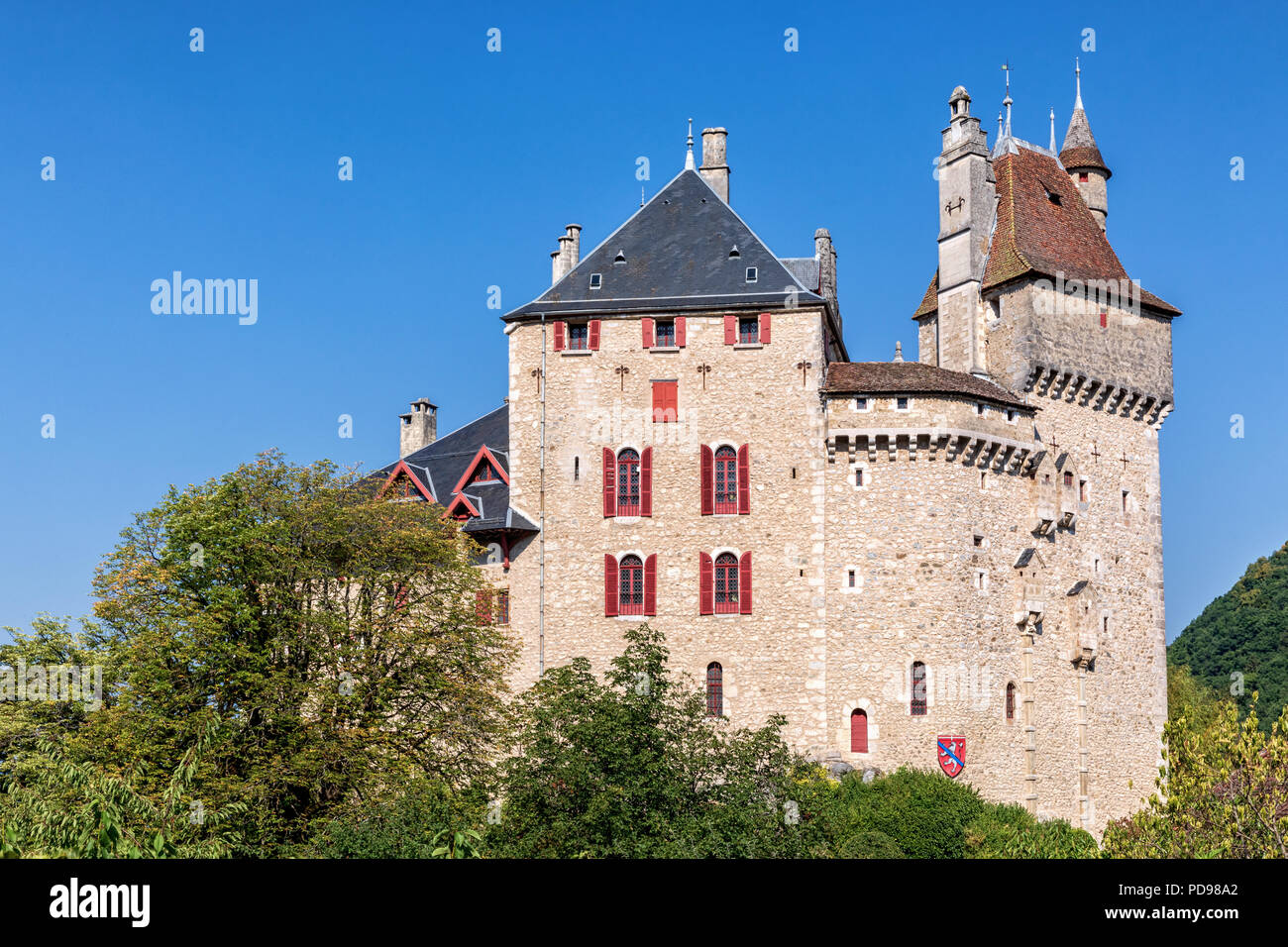 Château de Menthon-Saint-Bernard, Haute Savoie, Francia Foto Stock
