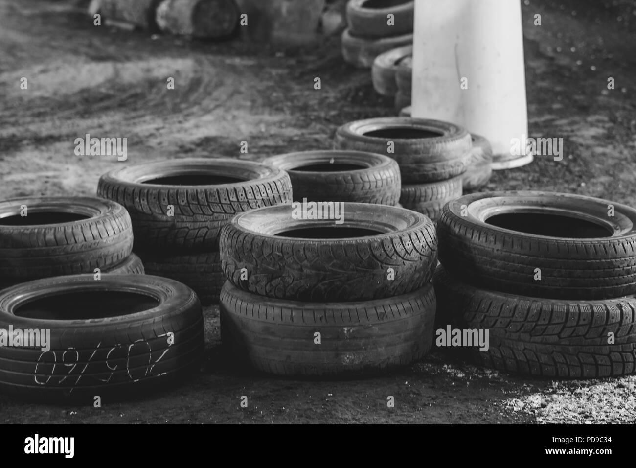 Pneumatico sul sport track sul motocross Foto Stock