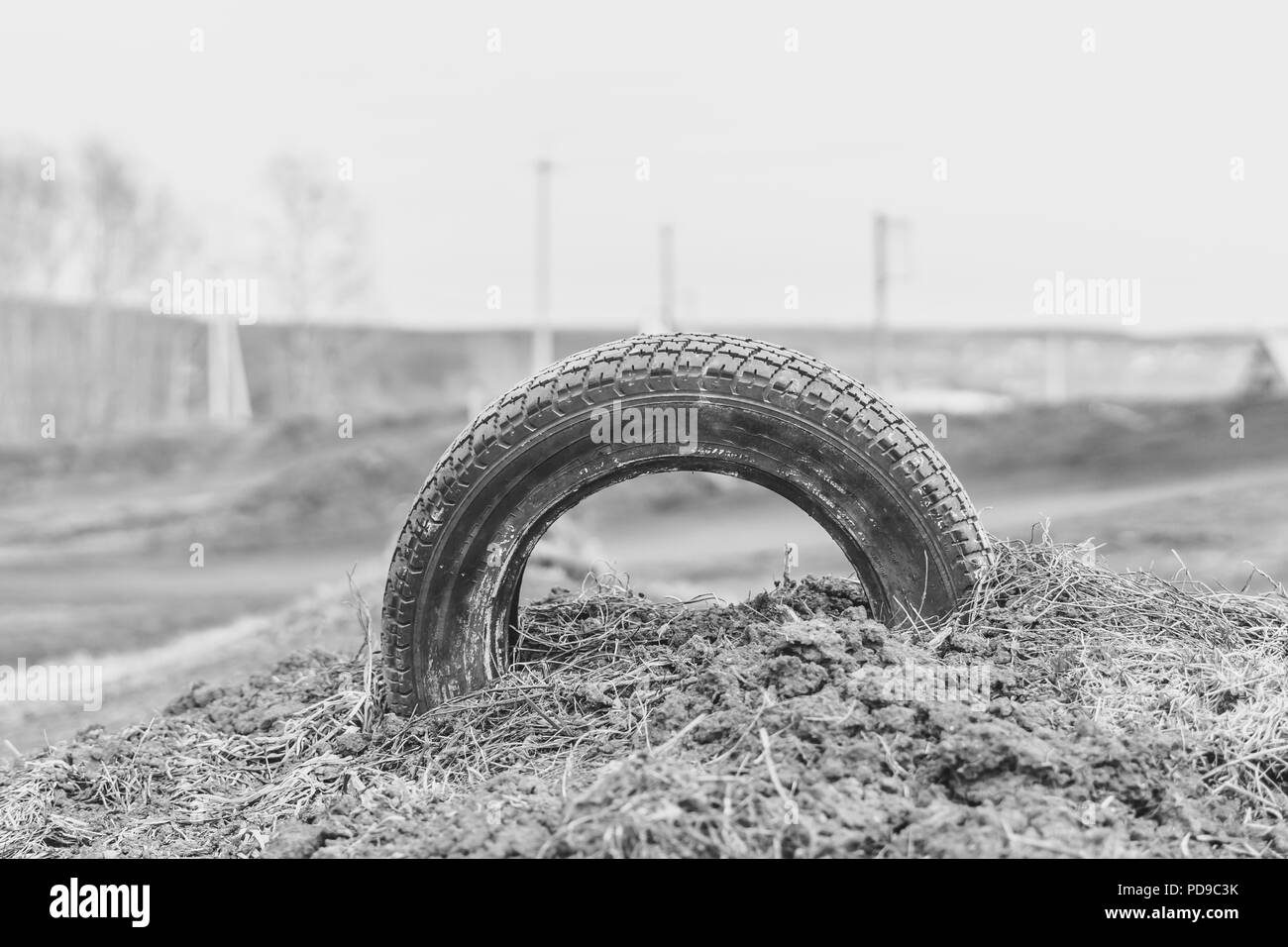 Pneumatico sul sport track sul motocross Foto Stock