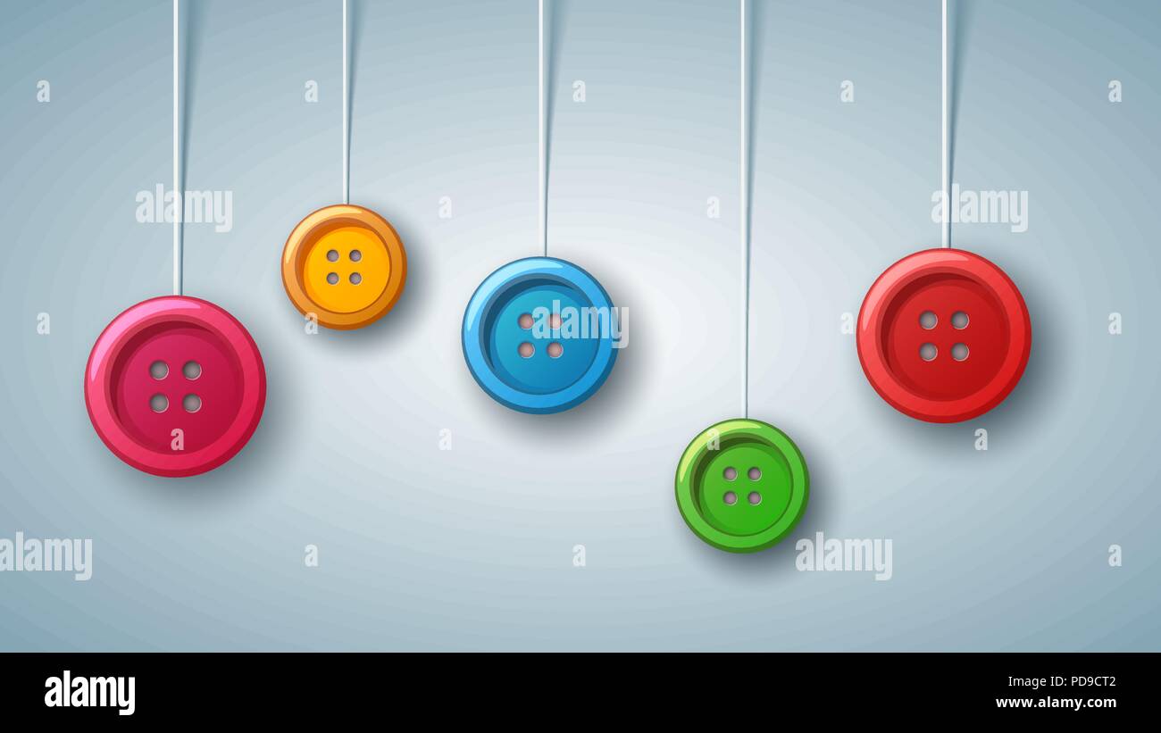 La cucitura batton - colore impostato. Oggetto sullo sfondo grigio. Illustrazione Vettoriale