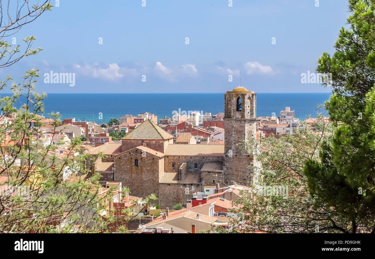 Vista di Malgrat de Mar, Spagna Foto Stock