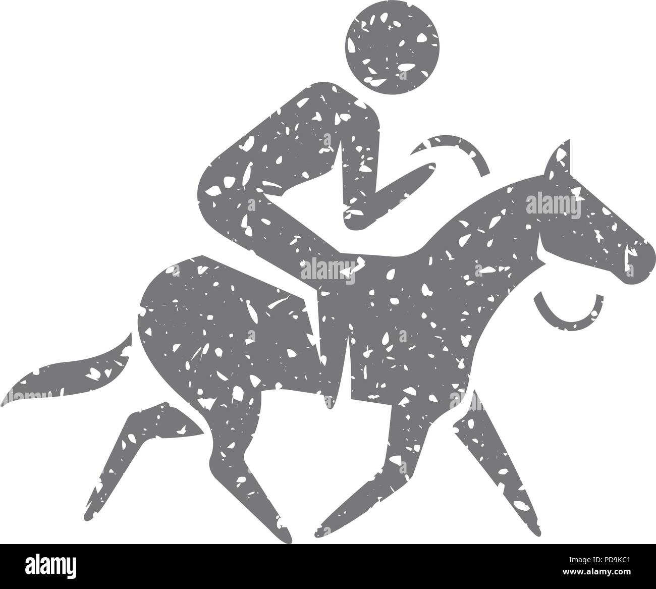 Icona grunge - Equitazione Illustrazione Vettoriale
