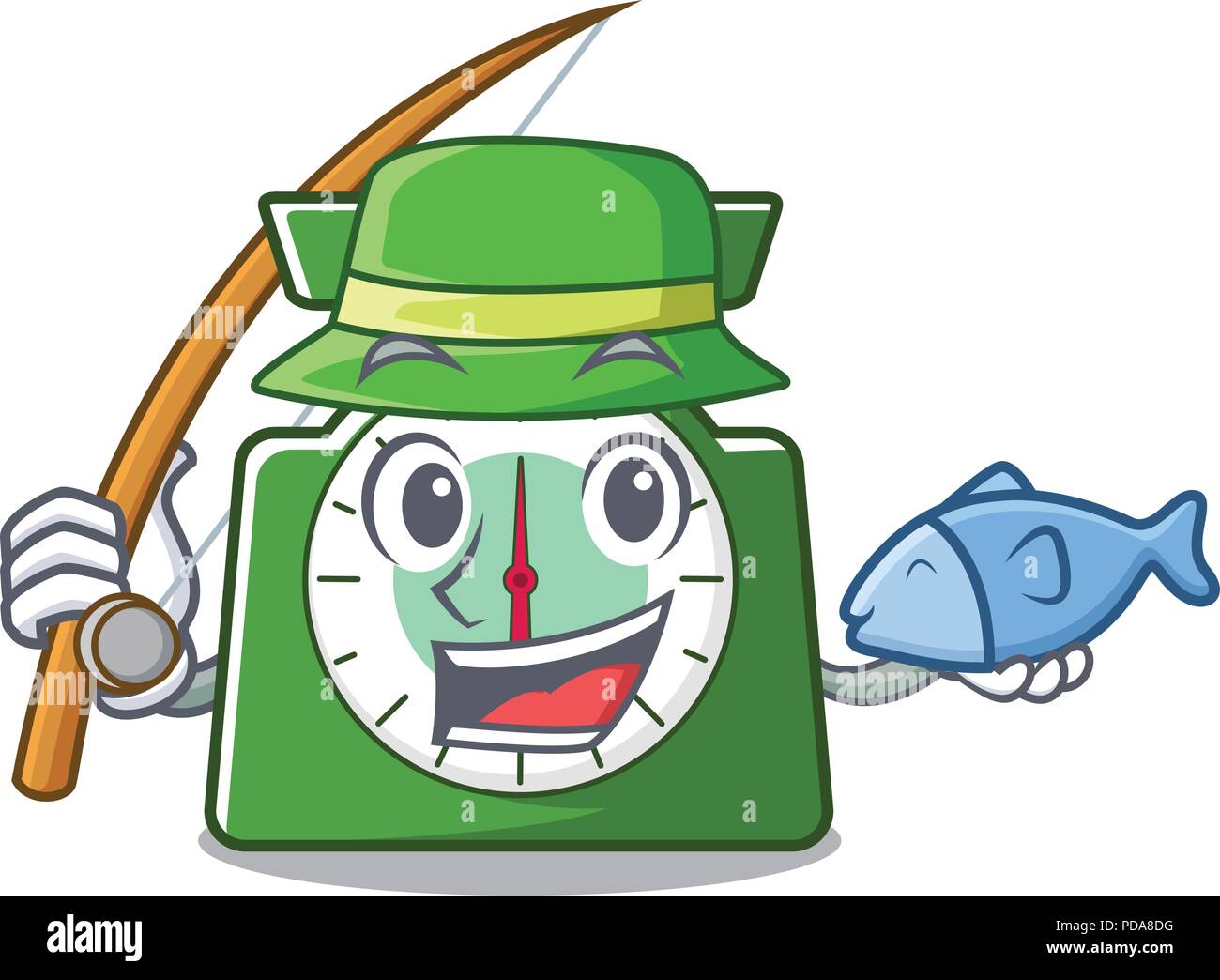 La pesca bilancia da cucina mascotte cartoon Illustrazione Vettoriale