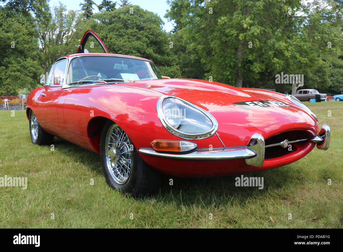 Jauguar e-type all'auto show Foto Stock