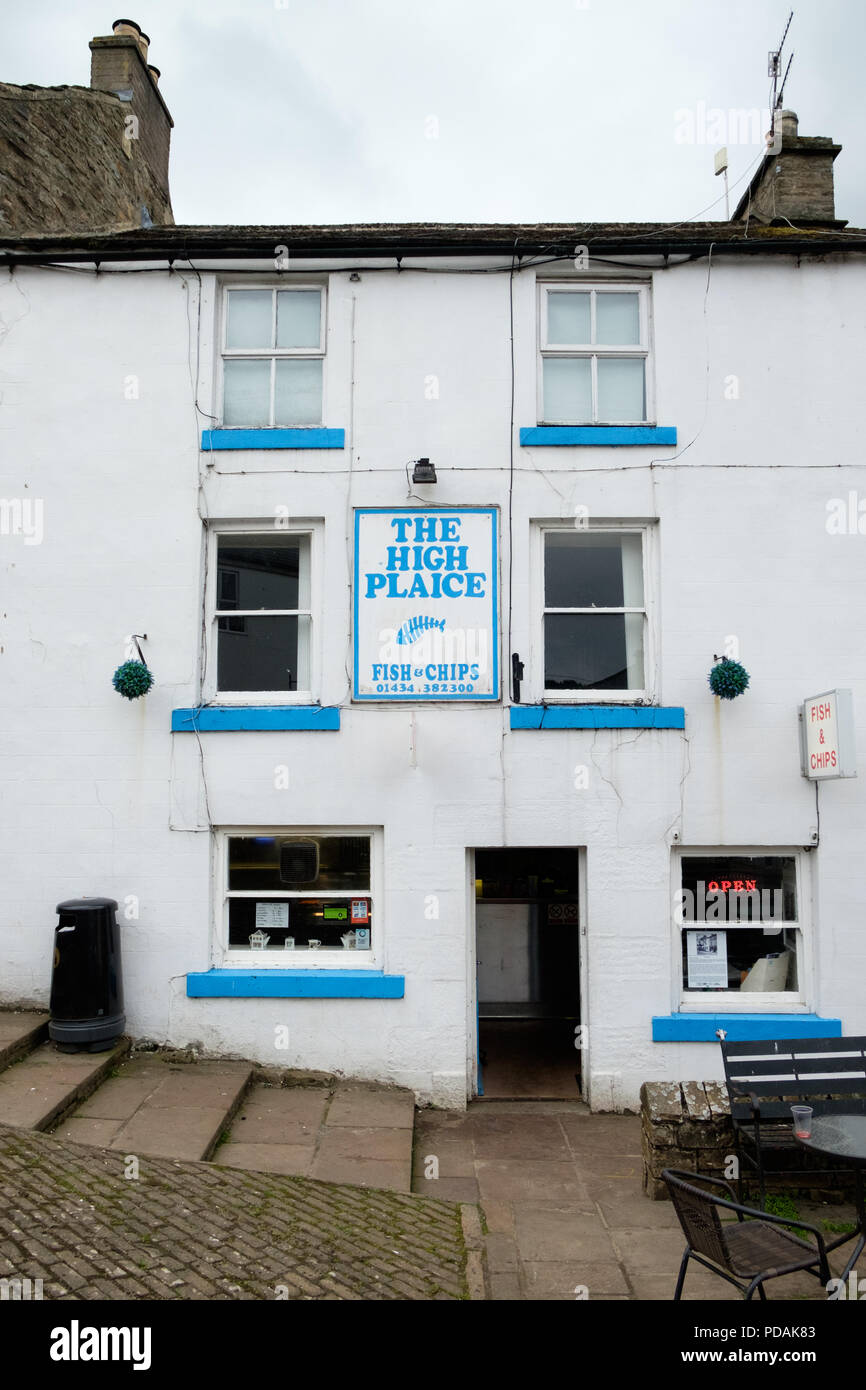 L'Alta Passera di mare Pesce e patatine shop in Alston, Cumbria, Inghilterra, Regno Unito. Foto Stock