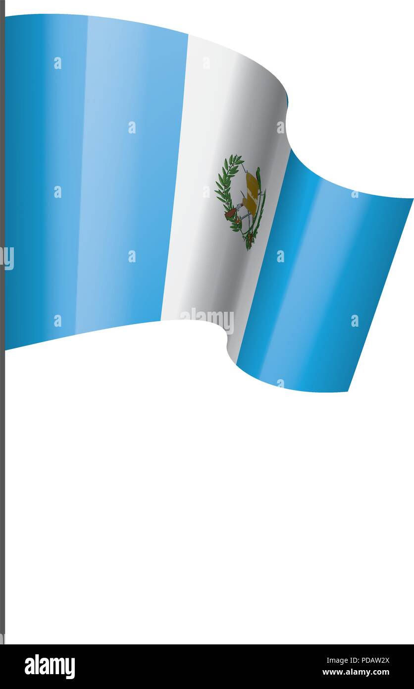 Bandiera del Guatemala, illustrazione vettoriale su sfondo bianco Illustrazione Vettoriale