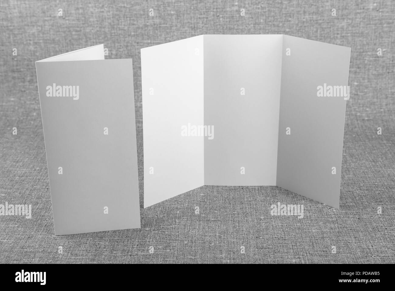 Mockup del libretto bianco su sfondo grigio Foto Stock