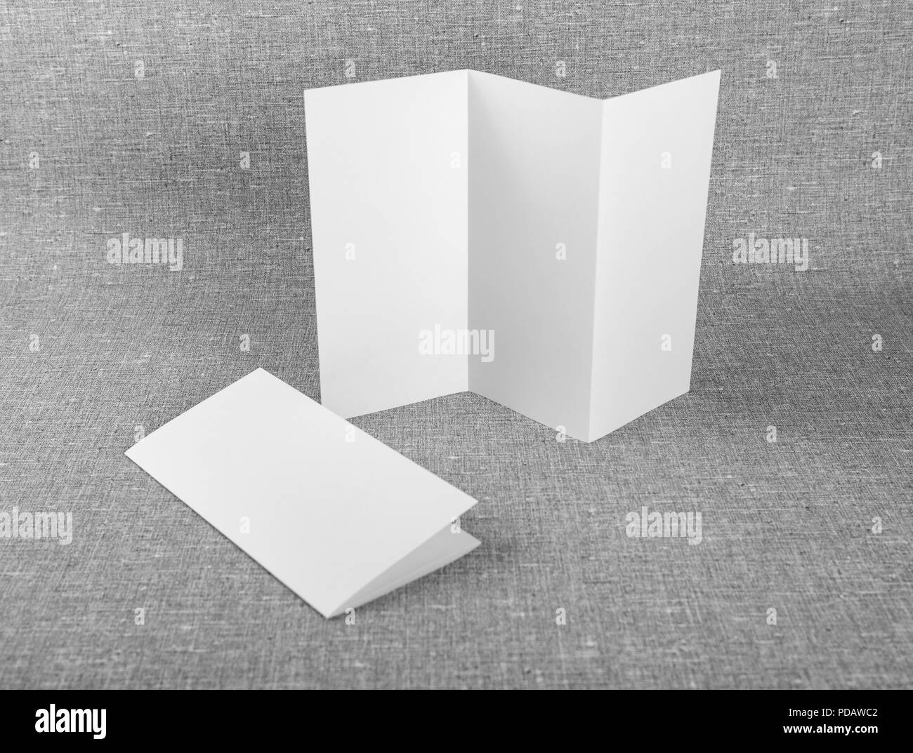 Mockup del libretto bianco su sfondo grigio Foto Stock