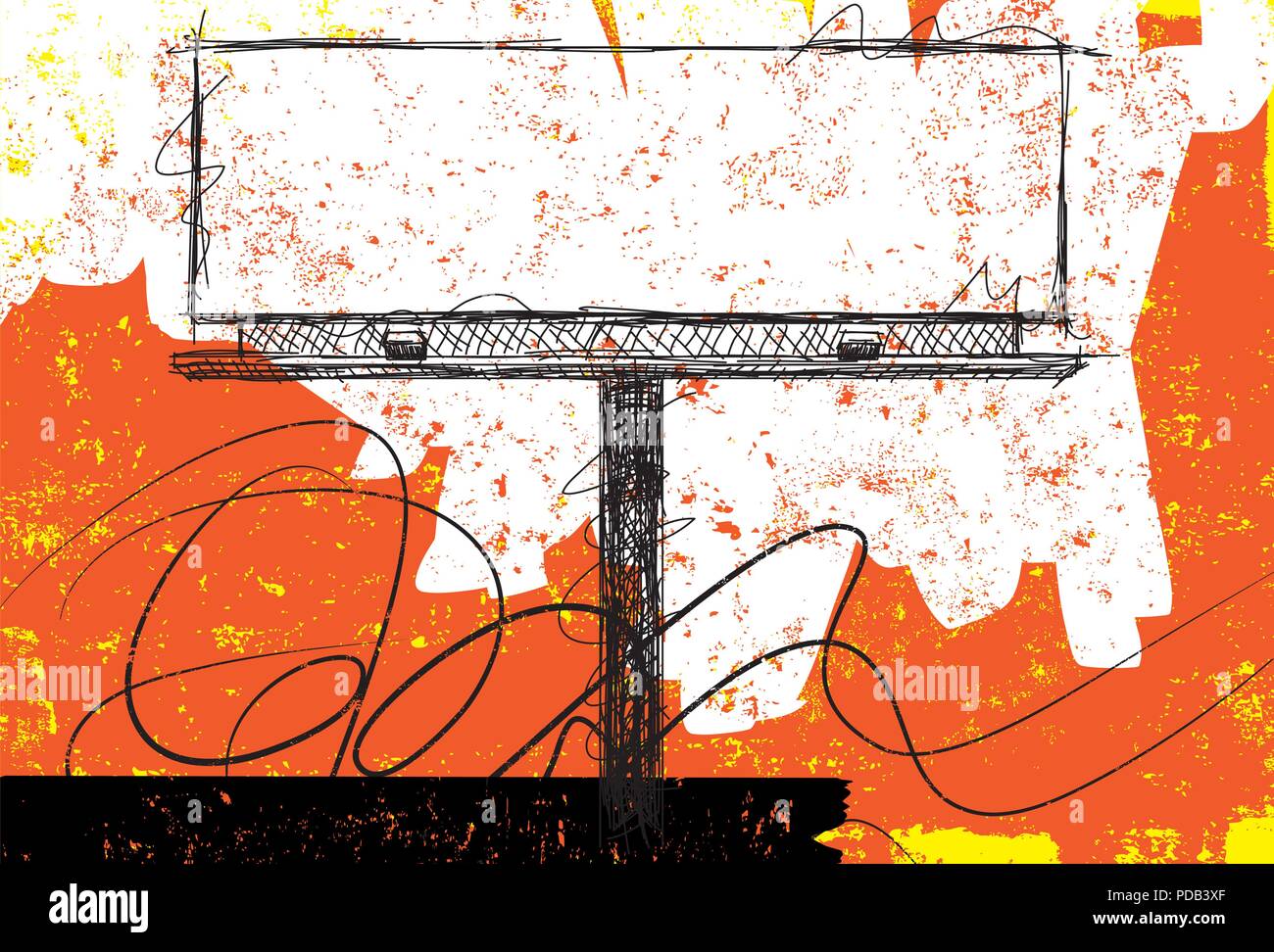 Sketchy Billboard Design Illustrazione Vettoriale