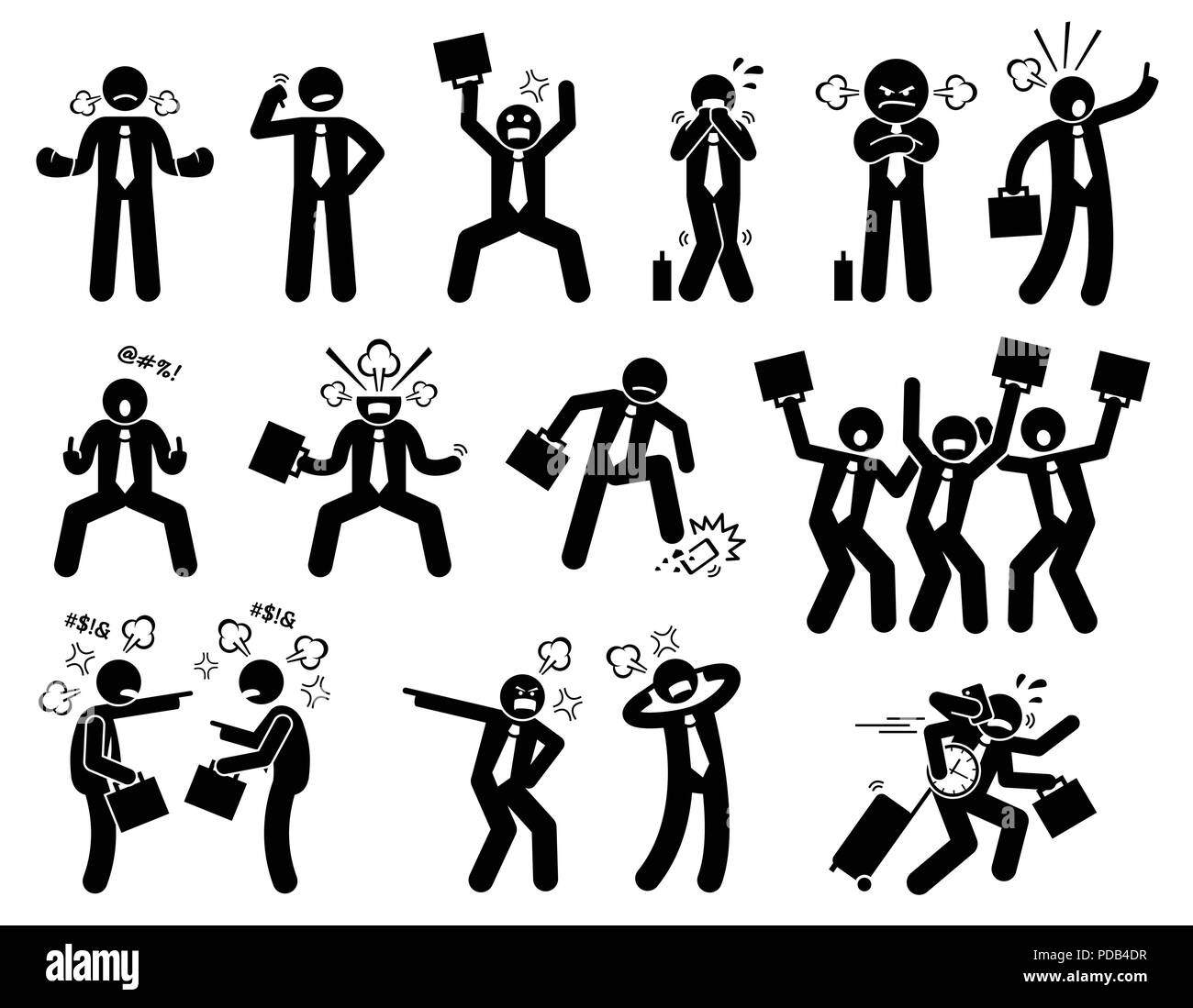 Infelici e arrabbiato imprenditore. Illustrazione Vettoriale