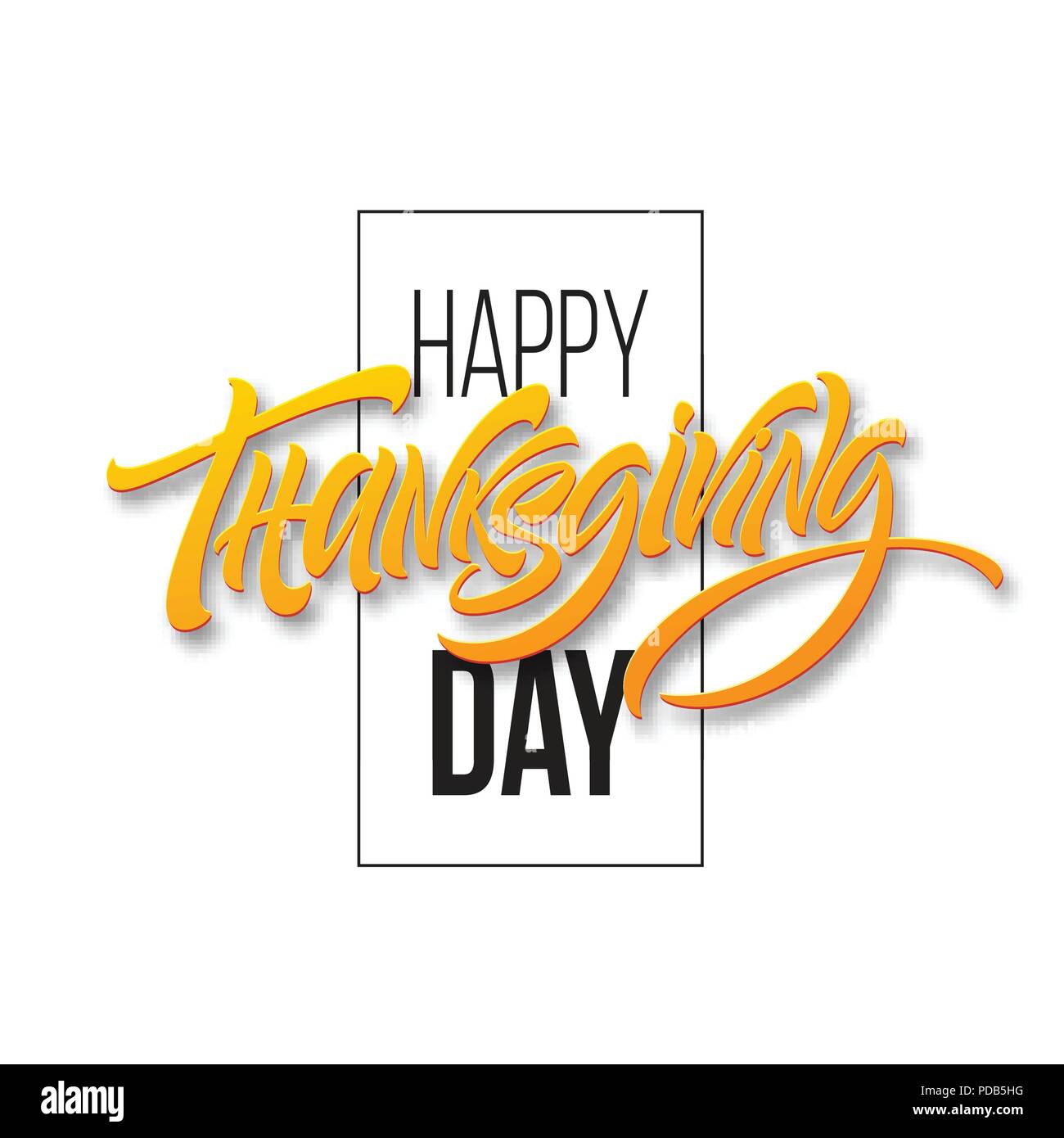 Felice ringraziamento spazzola scritte a mano. Calligraphy illustrazione vettoriale Illustrazione Vettoriale