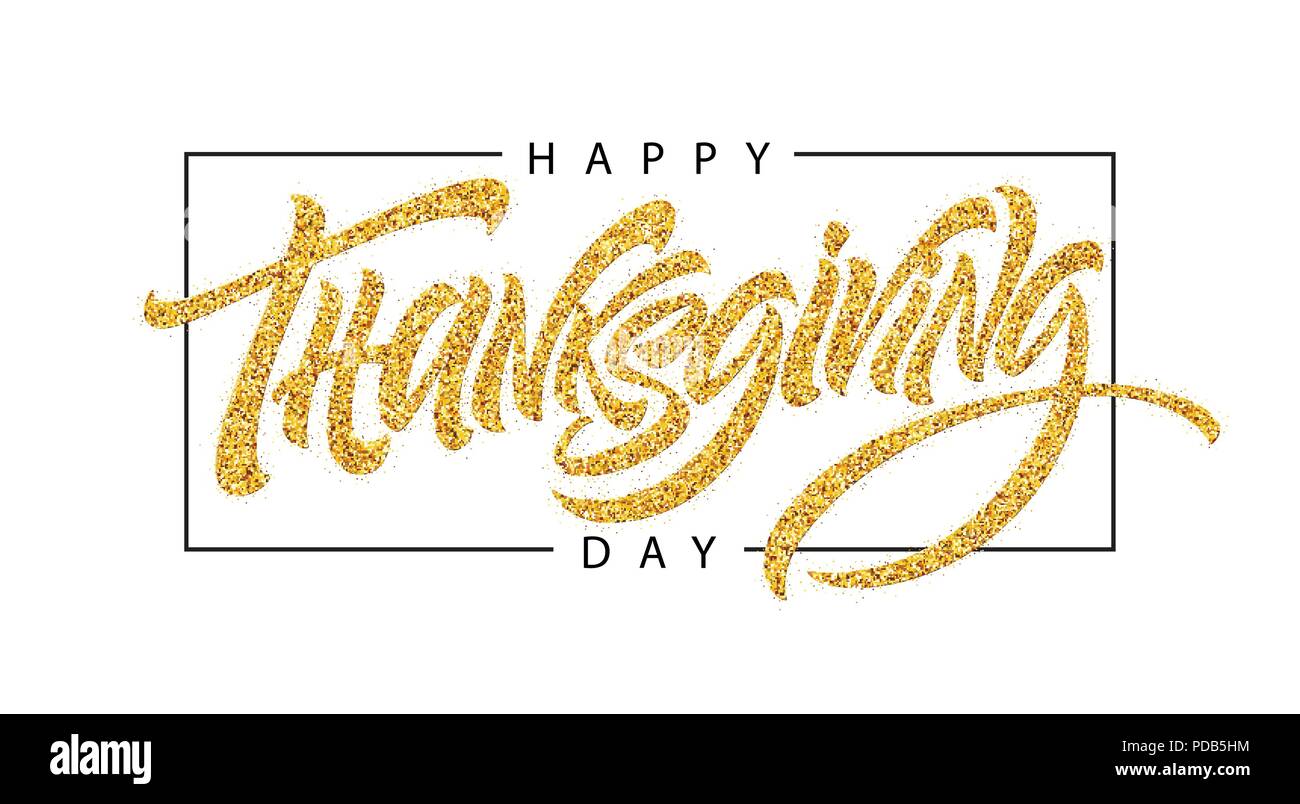 Tipografia di ringraziamento per i biglietti di auguri e poster. Golden Calligraphy lettering. Illustrazione Vettoriale Illustrazione Vettoriale