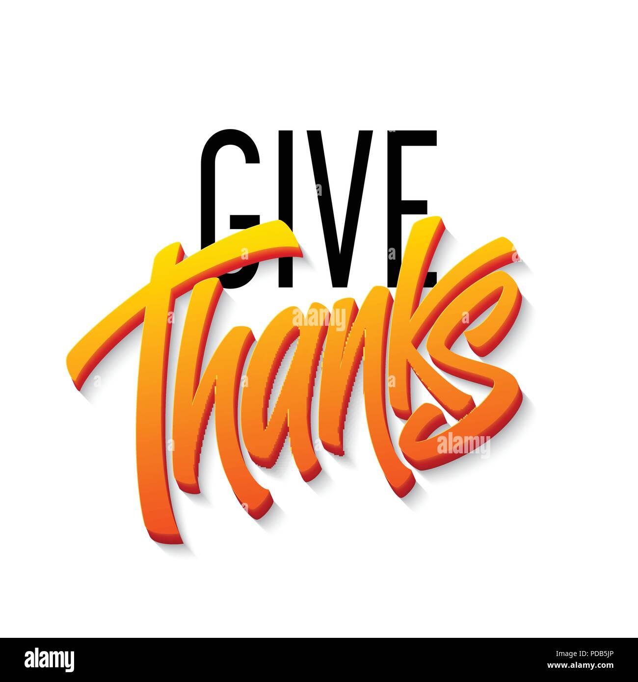 Felice ringraziamento spazzola scritte a mano. Calligraphy illustrazione vettoriale Illustrazione Vettoriale