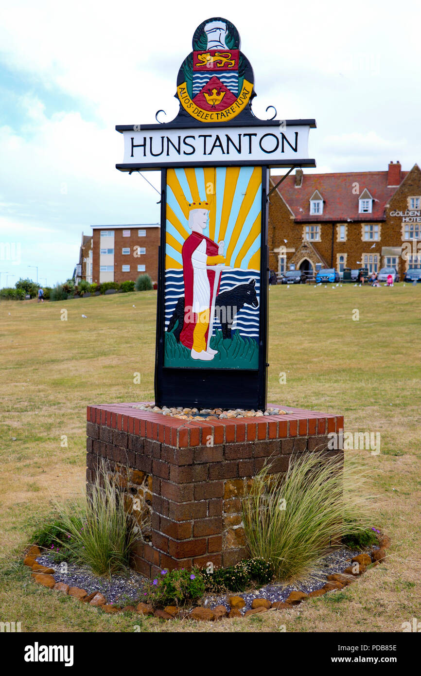 Hunstanton town Hunstanton North Norfolk città costiera England Regno Unito Foto Stock