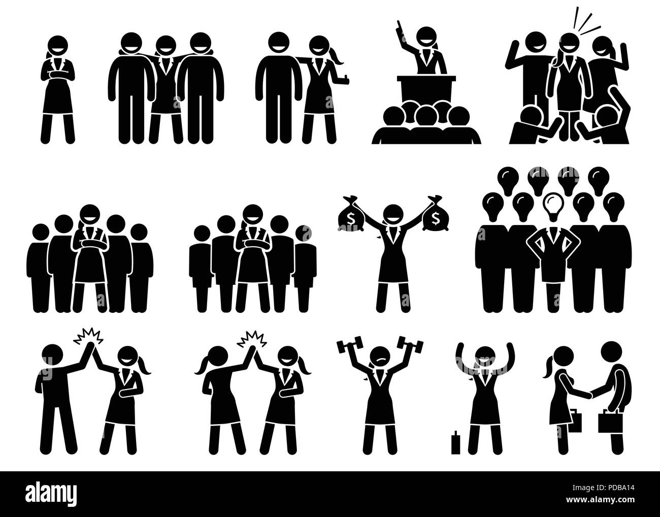 Imprenditrice CEO leader. Illustrazione Vettoriale