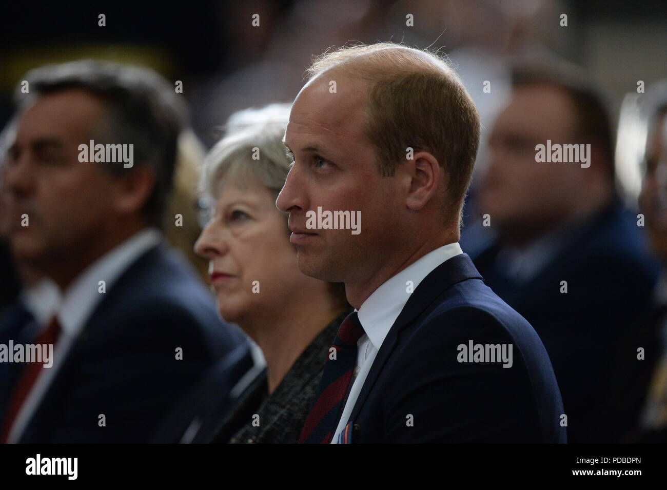 Il Duca di Cambridge e il Primo Ministro Theresa può assistere a un servizio presso la cattedrale di Amiens, Francia, in occasione del centenario della battaglia di Amiens e la successiva "Cento giorni offensivo' che era un punto decisivo nella Prima Guerra Mondiale. Foto Stock