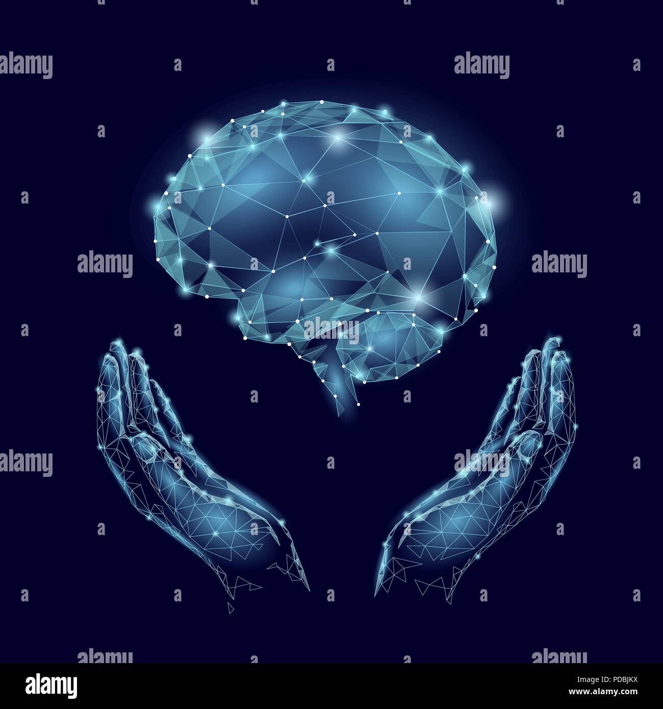 Giornata mondiale della salute mentale. Supporto dell'umore la terapia con il farmaco di cure mediche. Sedativi depressione equilibrio di correzione. Psicologia disturbo poligono cervello medicina Scienza banner illustrazione vettoriale Illustrazione Vettoriale