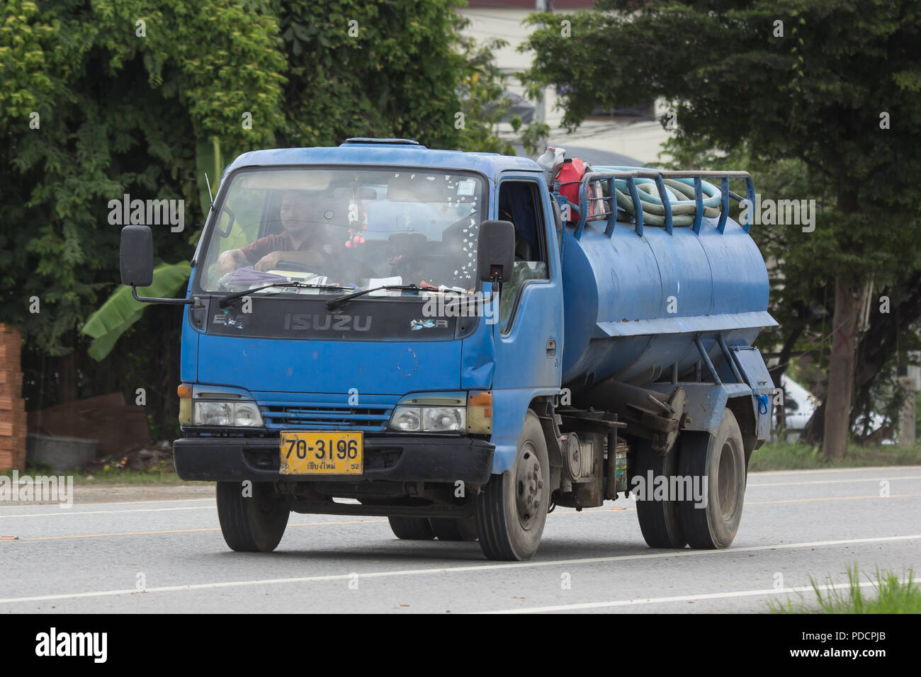 Licciana Nardi, Italia - 23 Luglio 2018: Privato del serbatoio acque nere carrello. Foto di road no.121 circa 8 km dal centro cittadino di Chiangmai, Thailandia. Foto Stock