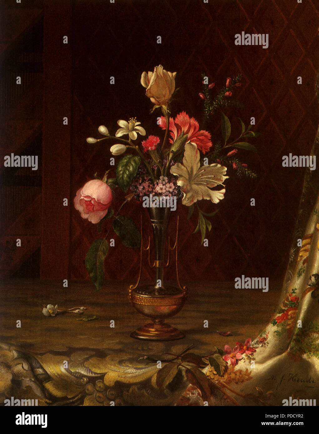 Vaso di fiori misti, Heade Martin Johnson, 1865. Foto Stock