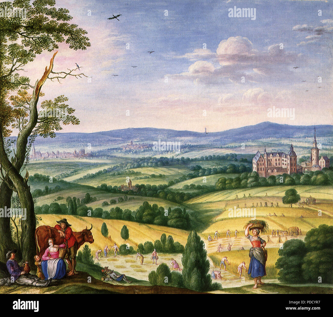 Scena de Moisson aux dintorni d'Idstein, Walter, Johann, . Foto Stock