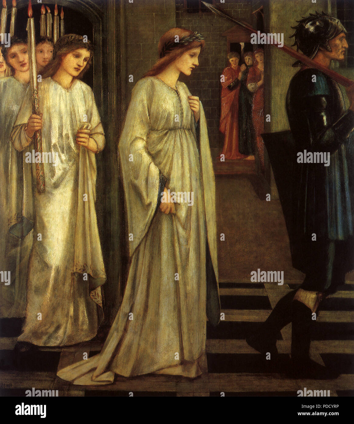 La Principessa Sabra ha portato al drago, Burne-Jones, Sir Edward Coley, 1866. Foto Stock
