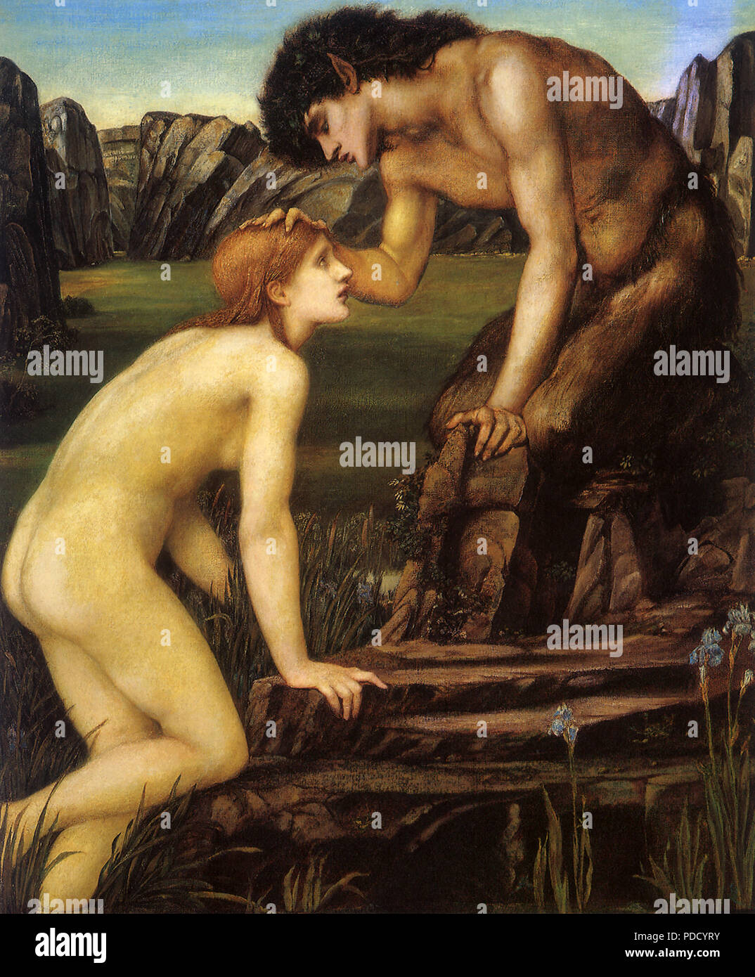 Pan e Psiche, Burne-Jones, Sir Edward Coley, 1872. Foto Stock