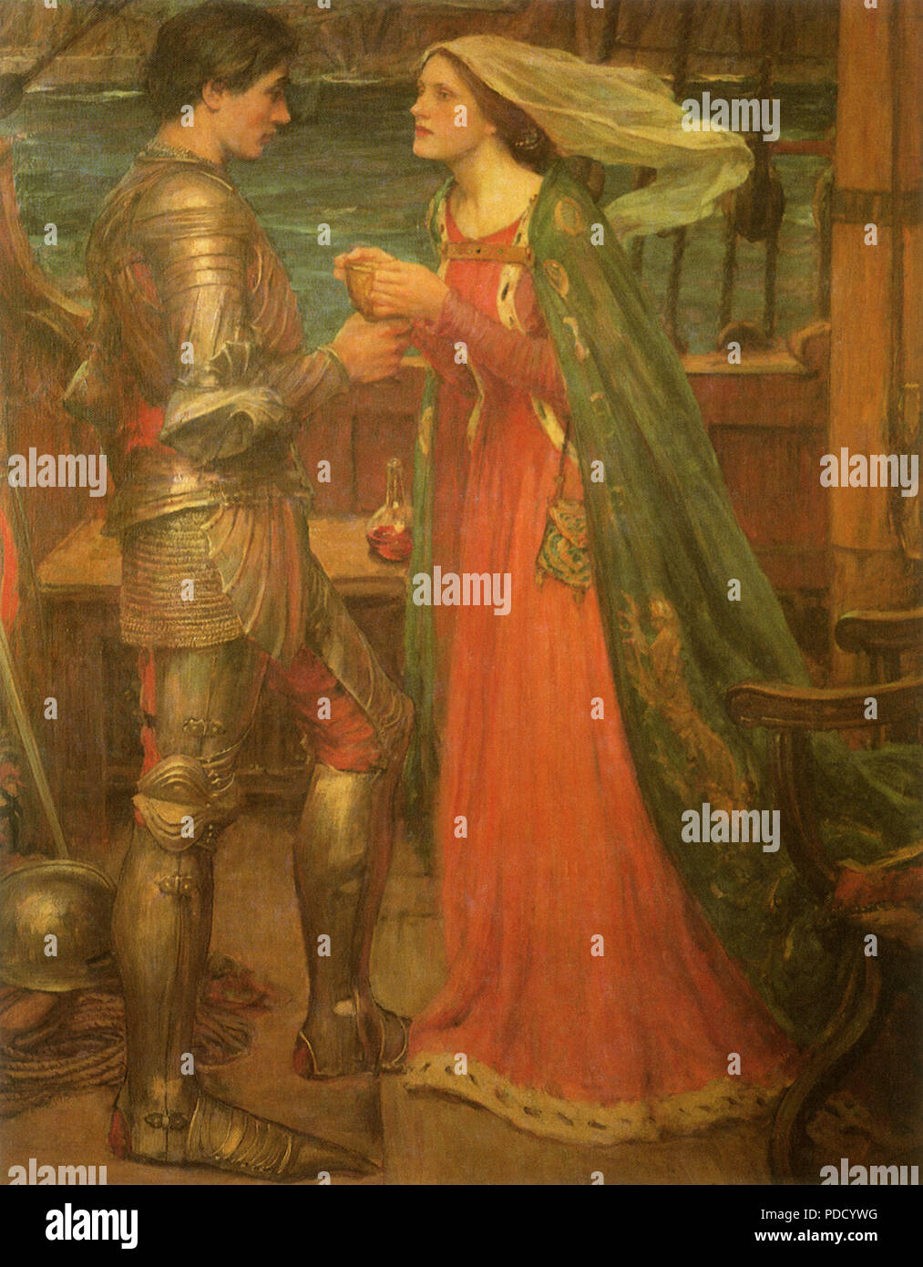 Tristran e Isotta, Waterhouse, J. W., 1916. Foto Stock