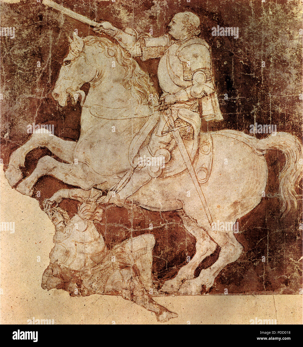 Cavaliere e caduto nemico 1460, Pollaiolo, Antonio, . Foto Stock