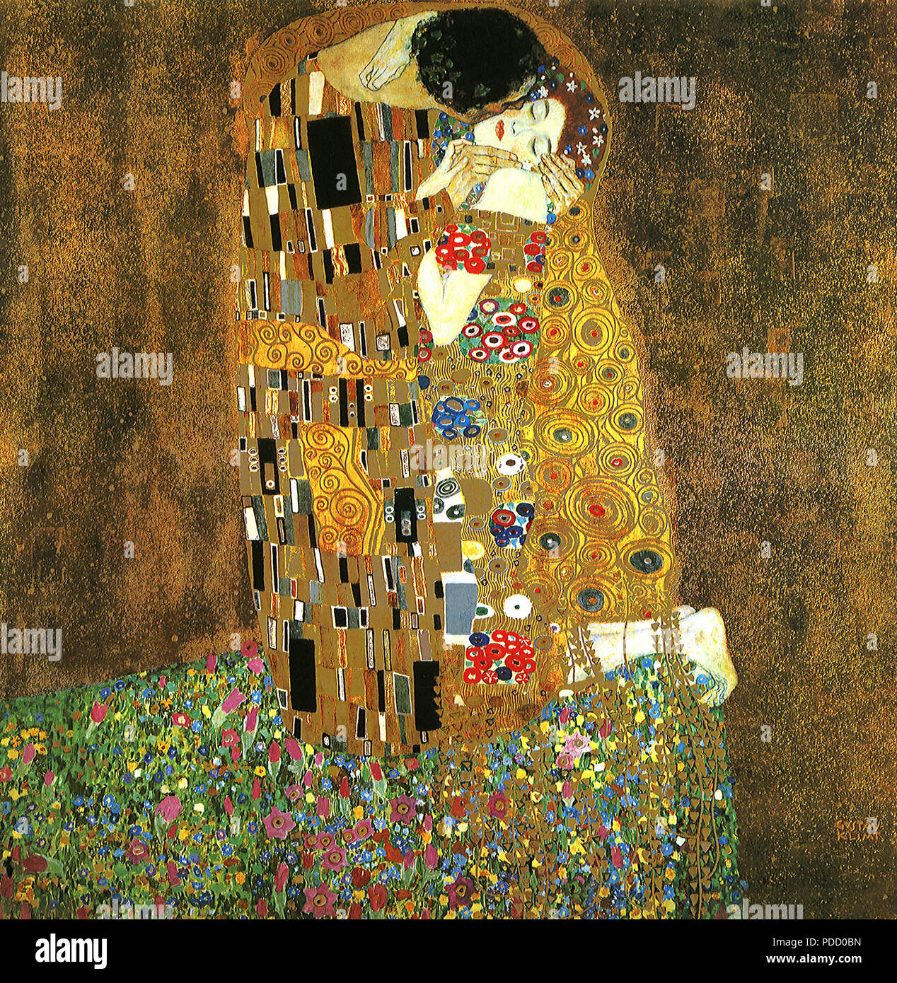 Il bacio, Klimt, Gustav, 1907. Foto Stock