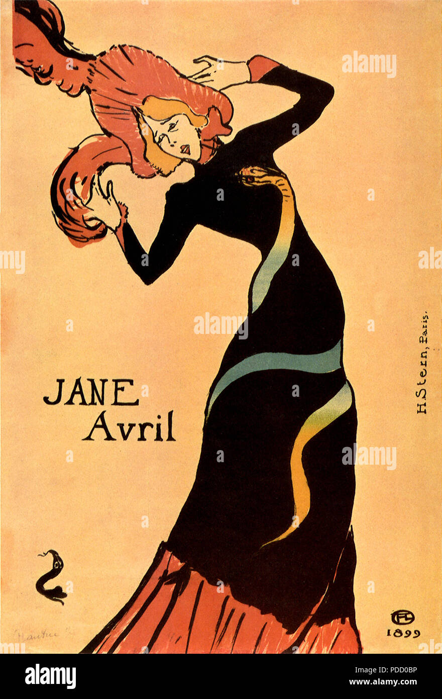 Jane Avril, Toulouse-Lautrec Henri de, 1899. Foto Stock