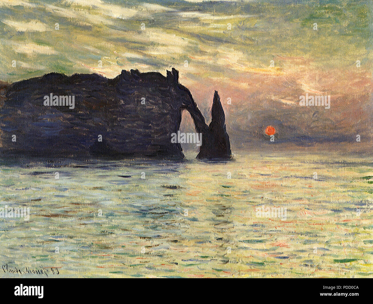 Tramonto a Etretat, Monet, Claude, 1883. Foto Stock