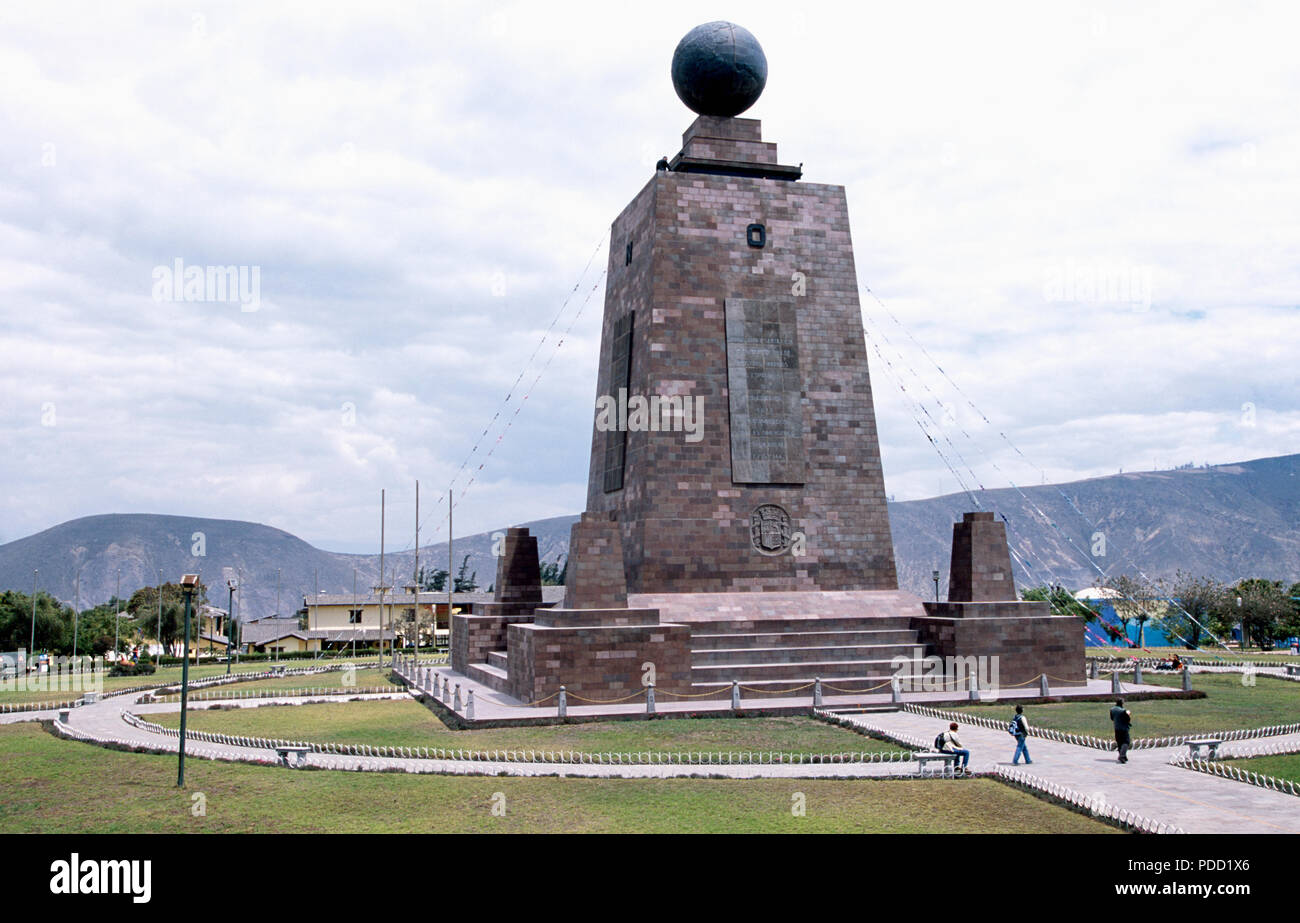 La Mitad del Mundo - Equatore vicino a Quito, Ecuador Foto Stock